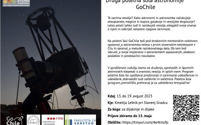 Druga poletna šola astronomije GoChile: 13. – 19. avgust